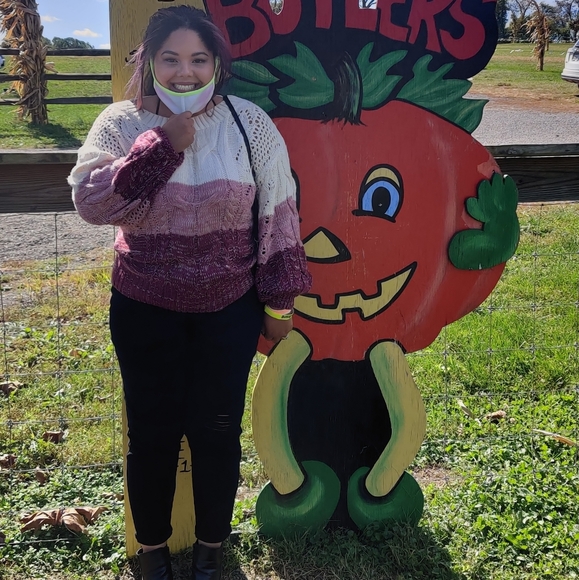 Chunky purple color block sweater - Picture 2 of 2